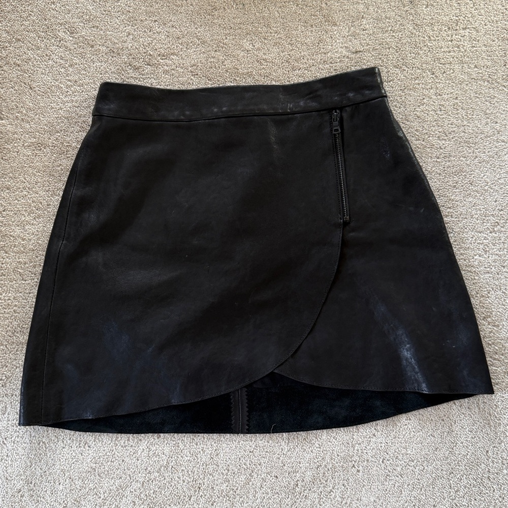 Black Leather Mini Skirt